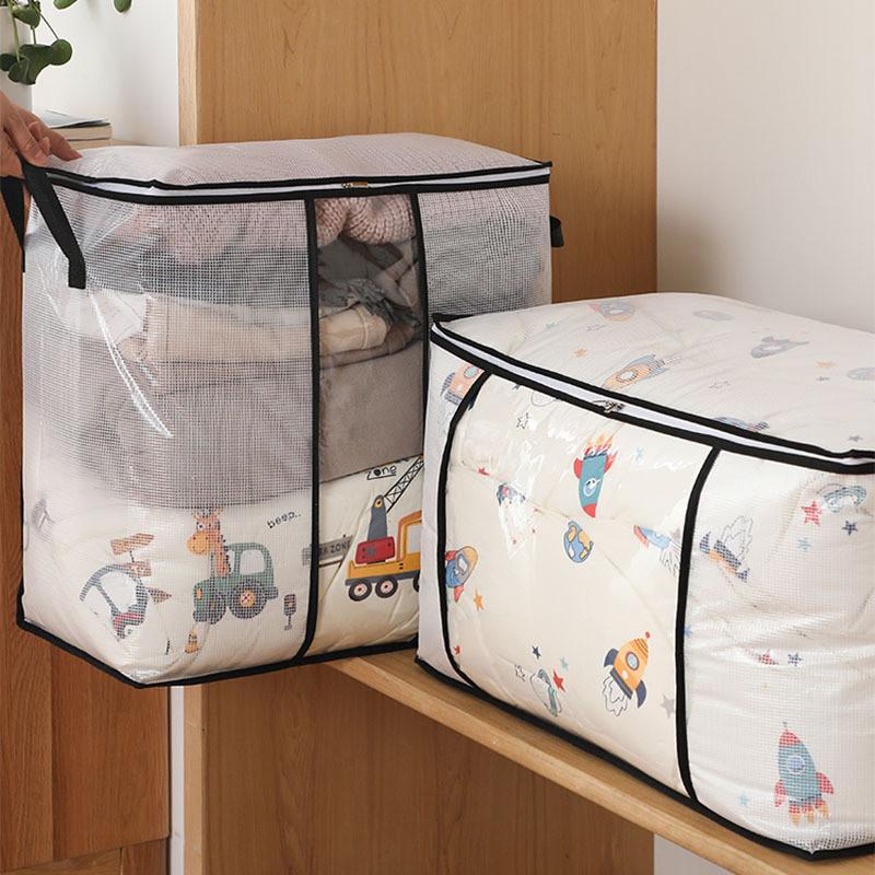 Transparent Packing Storage Bag For Clothes And Bedding With Sealing Function In Modern Style