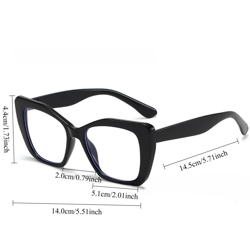 Fashion Cat Eye Large Frame Anti Blue Light Reading Glasses Men Women Retro Full Frame Color Blocked Decorative Presbyopia Eyeglasses