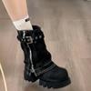 Fashion Punk Style Denim Women Mordern Short Boots Fashion Platform Height Increase Ankle Booties Autumn Winter Shoes Zapatos De Mujer