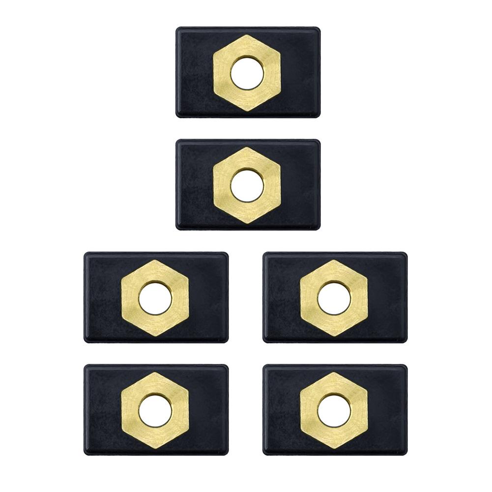 

6pcs M6 Copper Sliding Nut Kayak Side Track Rail Silders Fishing Rod Pole Holder Mounting Base for Kayak Boat Canoe