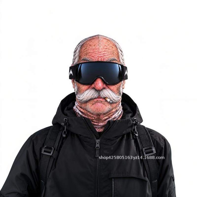 Funny Realistic Face Ski Mask,Old Man Ski Mask Funny Realistic Face ,Novelty Winter Face Cover For Skiing Parties