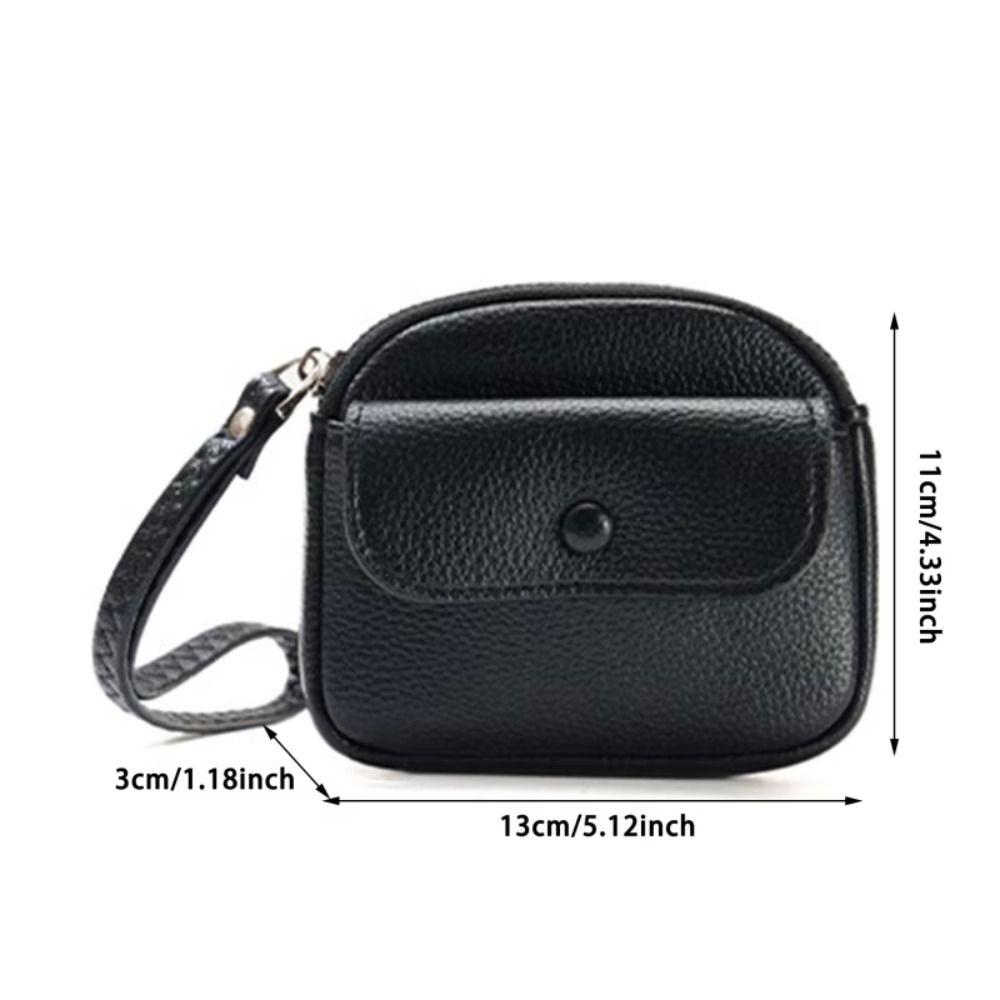 Solid Color Short Wallet Korean Style PU Coin Purse Fashion Wrist Bag  Women