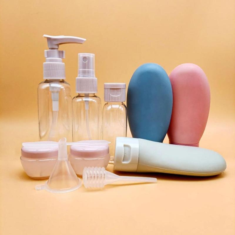 11pcs/set Travel Liquid Container Portable Tool Refillable Spray Lotion Shampoo Shower Tube Bottling Refill Cosmetic
