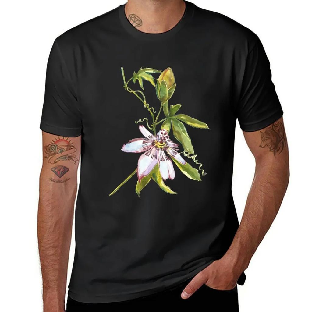 Watercolor flower. Botanical garden. T-Shirt korean fashion blanks quick drying funny t shirts for men
