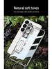 Samsung S26 Ultra Transparent Electroplated Phone Case with Precise Cutouts and Ultra-thin Bracket