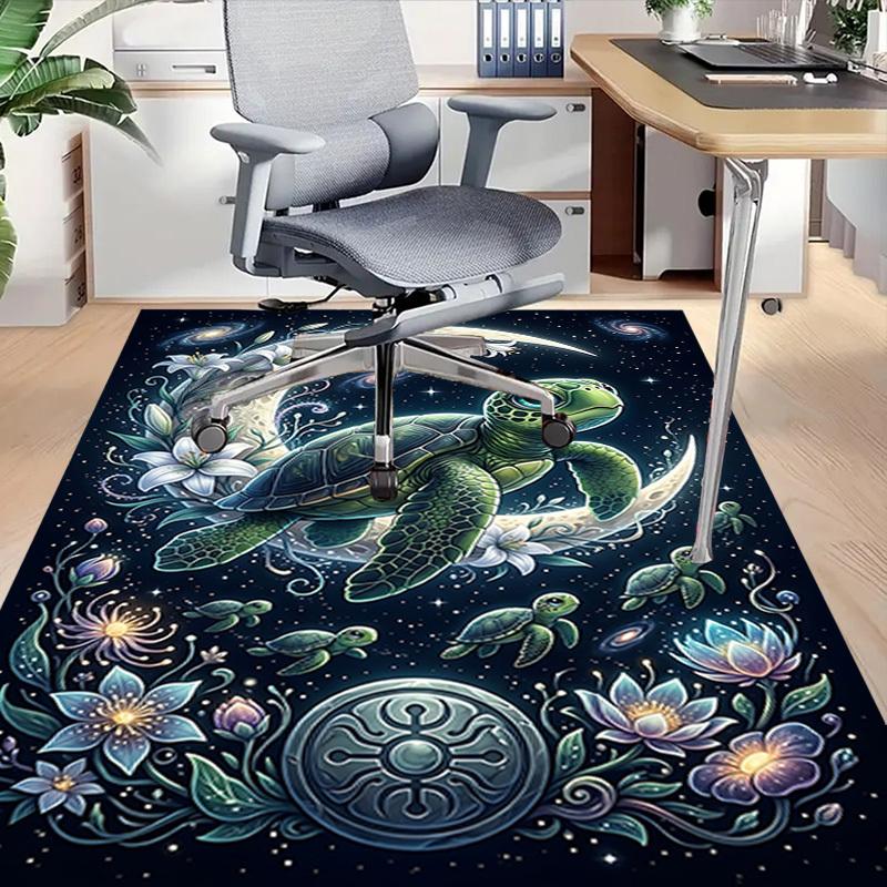1PC Turtle Flowers Extra Large Non-Slip Floor carpet, Office, family, bedroom, Studio - Large Area Rug,Longlasting Material-K0412