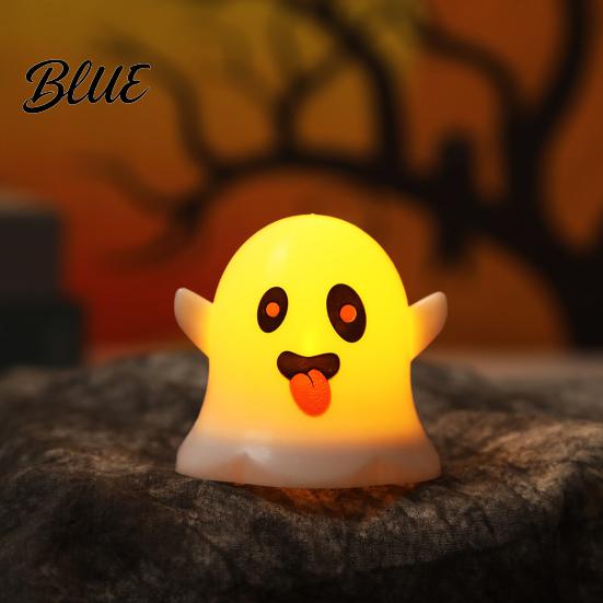 Funny Ghost Desk Ornament 6 Pcs Decorative Light LED Color Changing Warm Flameless Battery-Operated Cute Night Light Mini Spirit Lamps Spooky