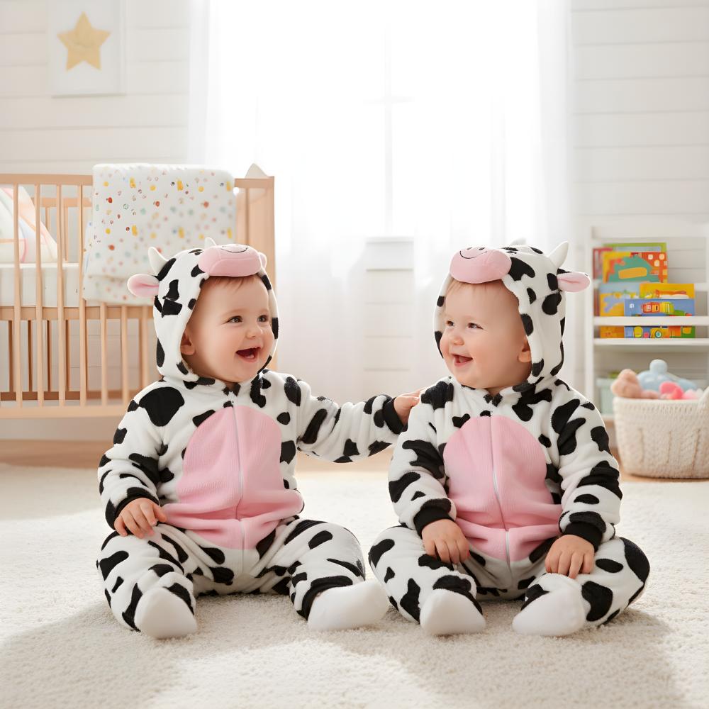 Piżama Onesie Kostium Przebranie Śpiochy Krówka Niemowlę 100: 83-91 Cm
