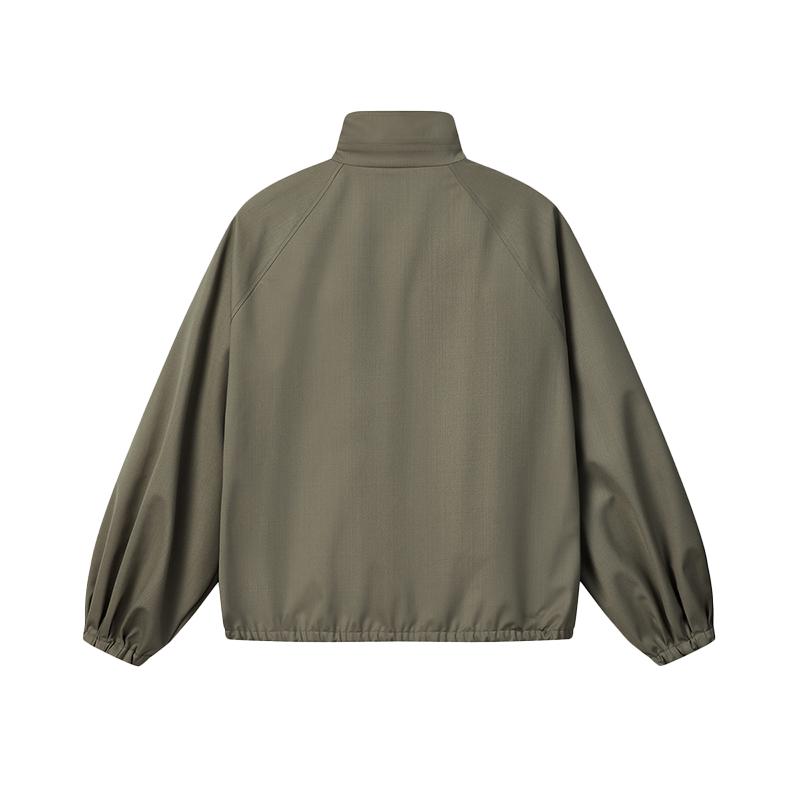 FILA Milano Series Fashion Simple Classic Casual Versatile Comfortable Relaxed Workwear Loose Solid Color Woven Zip Long Sleeve Jacket F11M625739F-LK