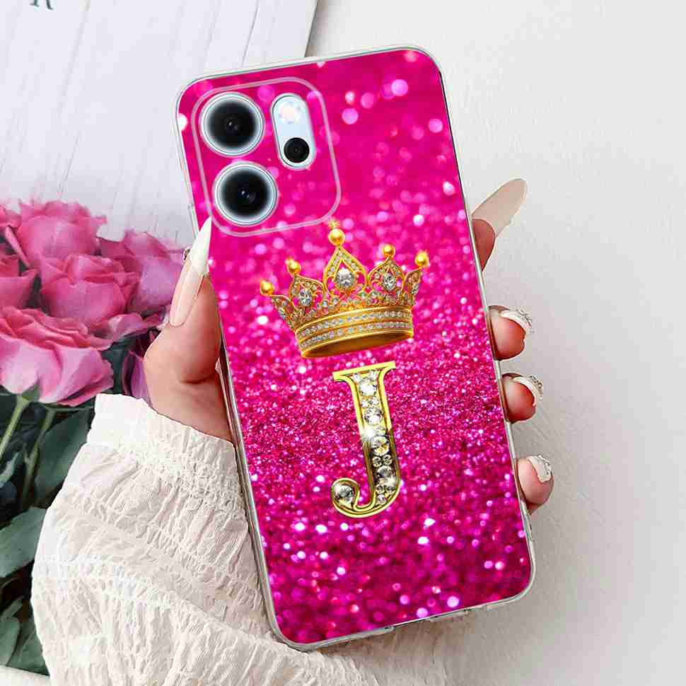 For Oppo Reno14 F 5G  6.57" Case New Design Letter Flower TPU Soft Silicone Cover For Oppo Reno 14F CPH2743 Phone Shell Capa