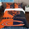 Set Biancheria da Letto 3 Pezzi Chicago Bears Stampa 2D (Include 1 Copripiumino + 2 Federe Senza Imbottitura), Decorazione camera da letto, Regalo ventilatore
