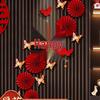 Wedding Double Happiness Room Decor Set: Bedroom & Living Room Wall Stickers, Stair Handrail Flowers.
