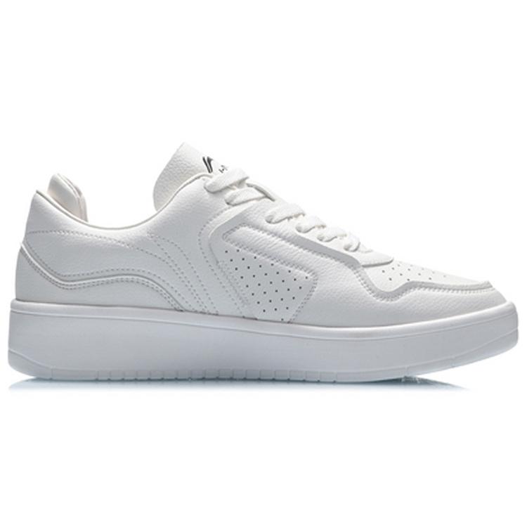 Li Ning Street Player Synthetic Leather Coverage Thermal Slip Resistant Low Top Skateboard Shoes Men's White AGCQ251-2
