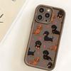 Love Sausage Dog Pattern Phone Case Suitable for iPhone 17 16 15 14 13 12 11 Pro/Max/Plus Anti Drop and Shockproof