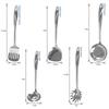 IMEEA 5-Piece Kitchen Utensil Set with Stainless Steel Spatula, Turner, Pasta Server, Ladle, and Dishwasher Safe
