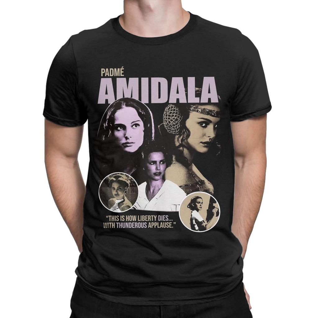 Padme Amidala T-Shirts Men  Novelty Pure Cotton Tees O Neck Short Sleeve T Shirts Printed Tops