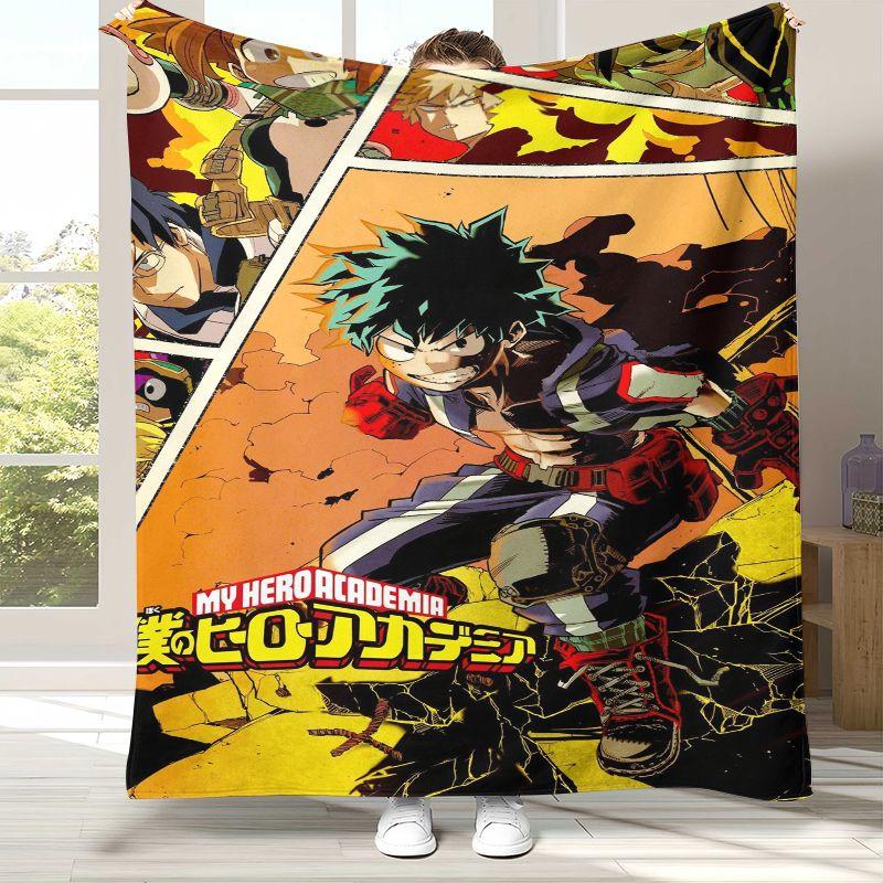 My Hero Academia Anime Cartoon Flannel Blanket,Ultra Soft Warm Plush Throw for Home Bedroom Bed Sofa Cover Camping Picnic gift
