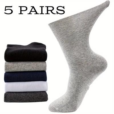 Socks Men's High Socks Solid Color Cotton Socks Plus Size Loose Socks Spring and Autumn Men's Mid-length Socks 45 Size 50 Size