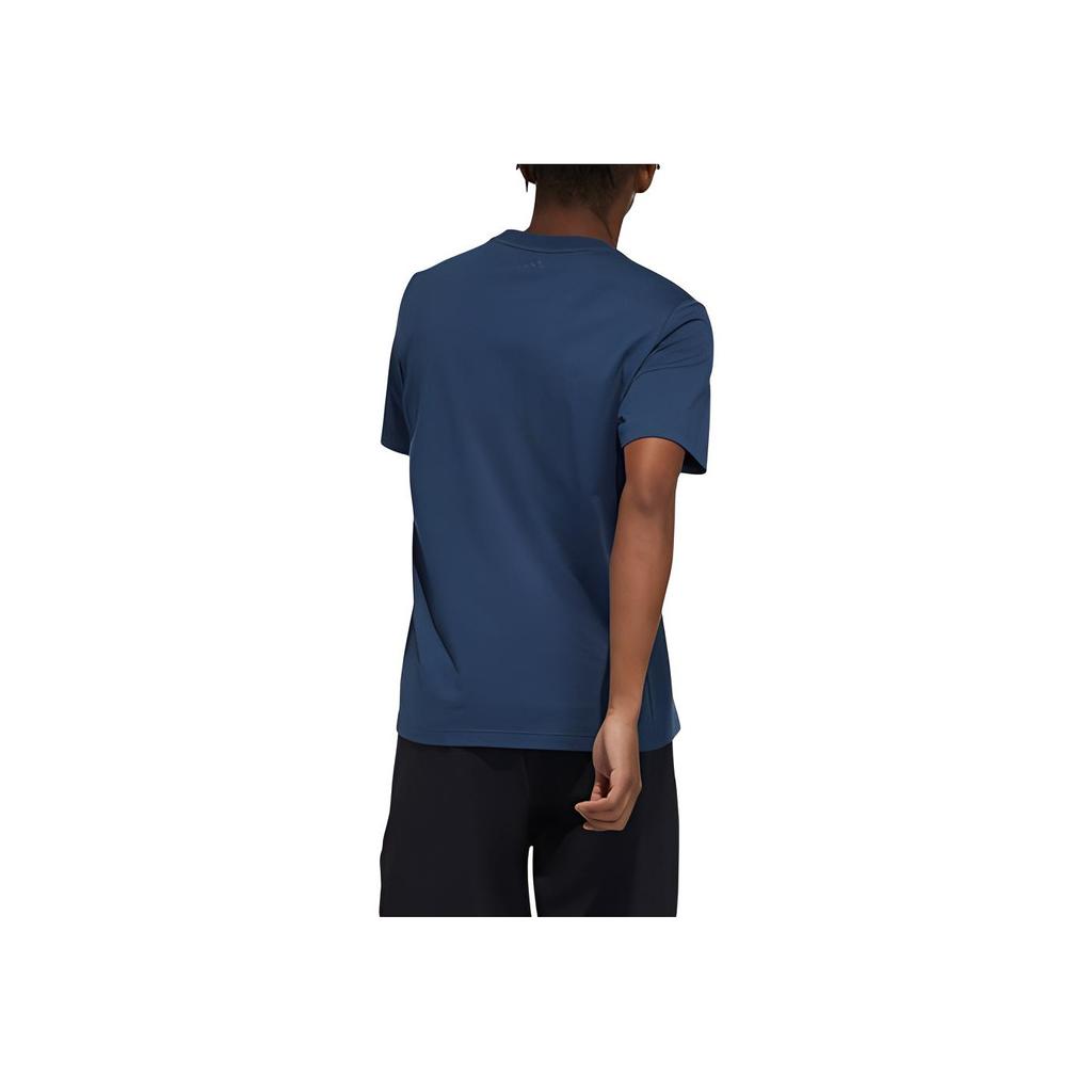 Adidas Techgfx Logo Print Sports Training Short Sleeve T-shirt Men Tops Dark-Blue GP0984