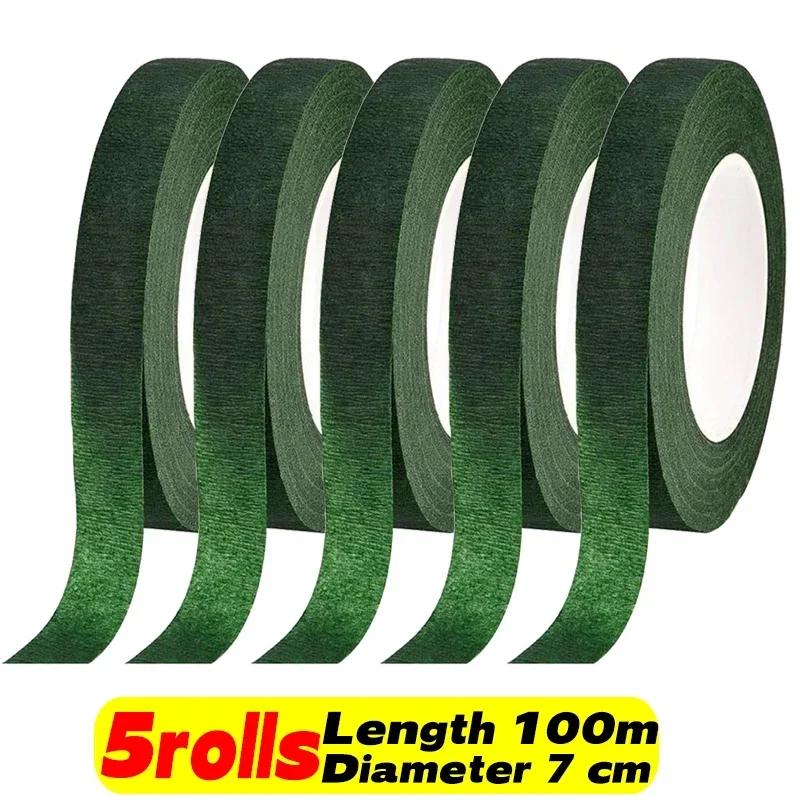 10/1Rolls Green Bouquet Floral Tapes Self-adhesive Stamen Wrapping Paper Tape DIY Flowers Decor for Florist Wedding Party Props