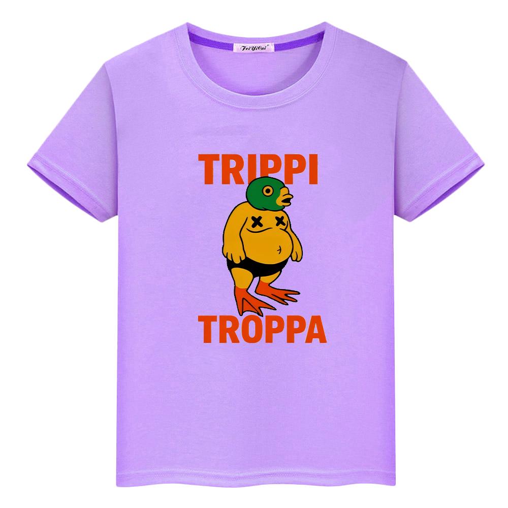 Italian Brainrot print cartoon100%Cotton Tees t shirt for kids boy 10years Anime Short  Tops kids clothes girls y2k one piece
