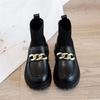 Children Socks Leather Boots Platform Slip On Girls Princess Non-slip Thick Bottom Kids Shoes