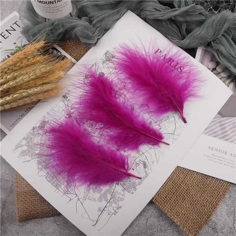 10-15Cm Fluffy Turkey Feathers Hard Stick Colorful Marabou Plume Wedding Party Decoration Jewelry Creation Accessories