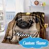 Custom Name Bulldog Comfortably Blanket Bed Sofa Blanket Flannel Blanket for Camping, Hiking, Picnic Essentials,gift for Fan Family