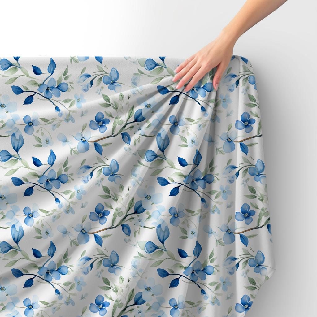 Royal Samt Stoff Polyester Zum Nähen - Motiv Blumen - Rdx2682