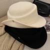 Solid Color Top Hats Curled Fisherman Hat Elegant French Beret