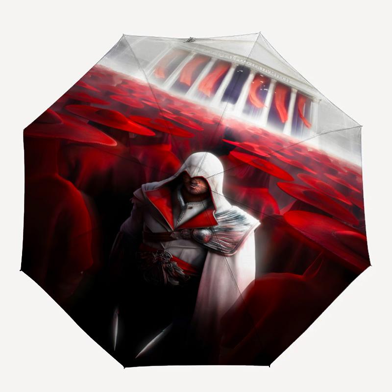 1pc Assassin's Creed Umbrella, Sun Protection, And UV Shielding. It Has Eight Sturdy Ribs for Outdoor Use And Perfect As a Holiday Gift