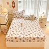Cute Cartoon Bear Pattern Flannel Fitted Sheet Set Warm Breathable Super Soft Deep Pockets Mattress Cover for Kids Boys Girls