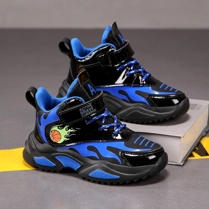 7-12 Lederartige Jungenschuhe Herren Frühling und Herbst Jahre alt verschleißfest und leicht Kinder Sportschuhe heiße Laufschuhe Kinder