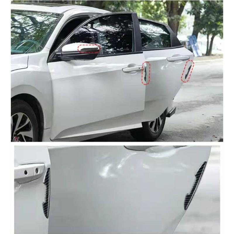 Koolstofvezel autodeurrand anti-krasbeschermingsstrips achteruitkijkspiegel anti-collision sticker deurgreepafdekking