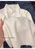 Retro Green Age-Defying Layered Sweater: Women's Soft Half-High Collar Knitwear for Autumn/Winter