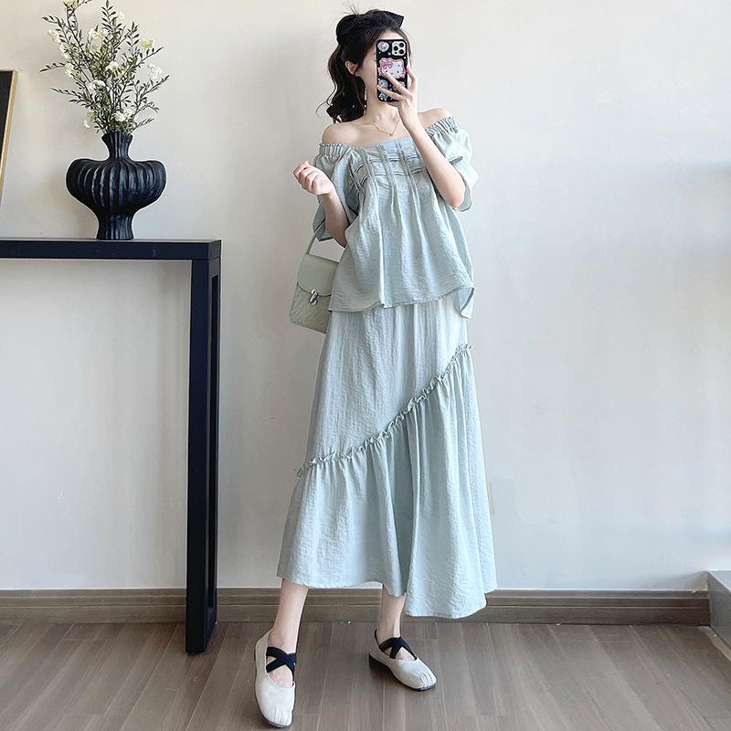 2026 Summer Trendy Street Style Maternity Two-Piece Set: Flattering, Versatile Skirt Outfit XL