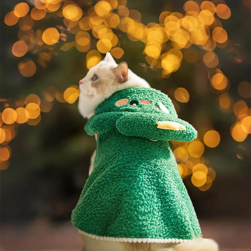 Pet Christmas Costumes | Dog Cat Holiday Apparel | Winter Warm Cosplay Christmas Cape With Cartoon Hat Cozy For Cats And Puppy