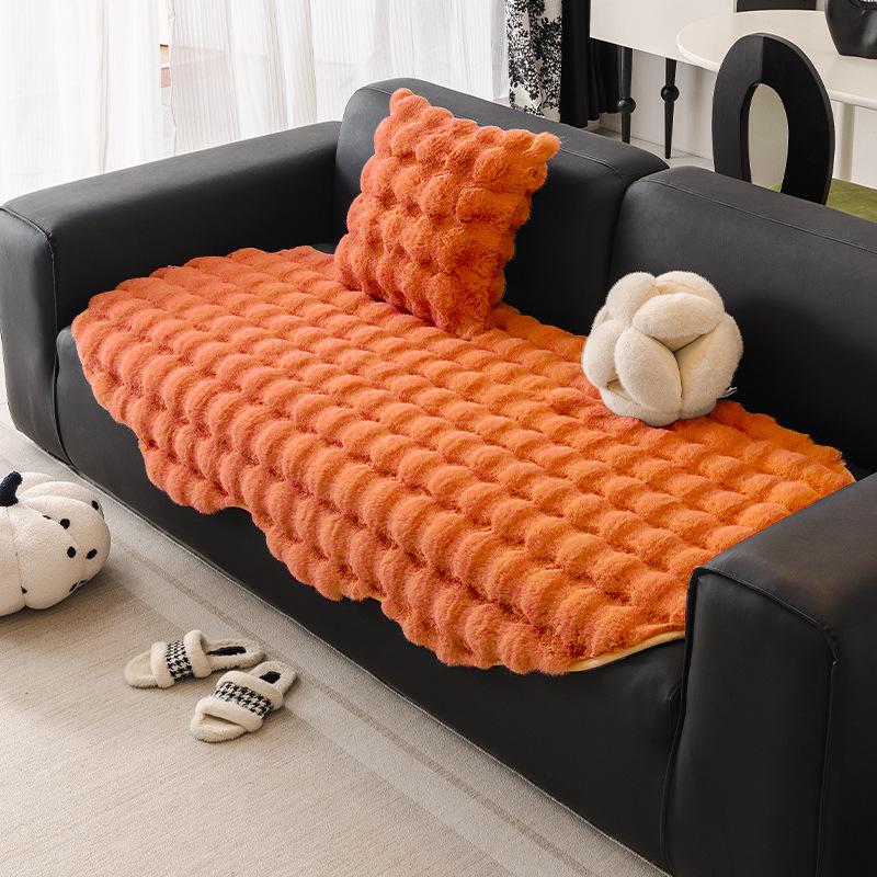 Special-Shaped Irregular Sofa Cushion Autumn And Winter Thickened Plush Straight-Breasted Leather Sofa Seat Cushion  New High-End Cover Cloth