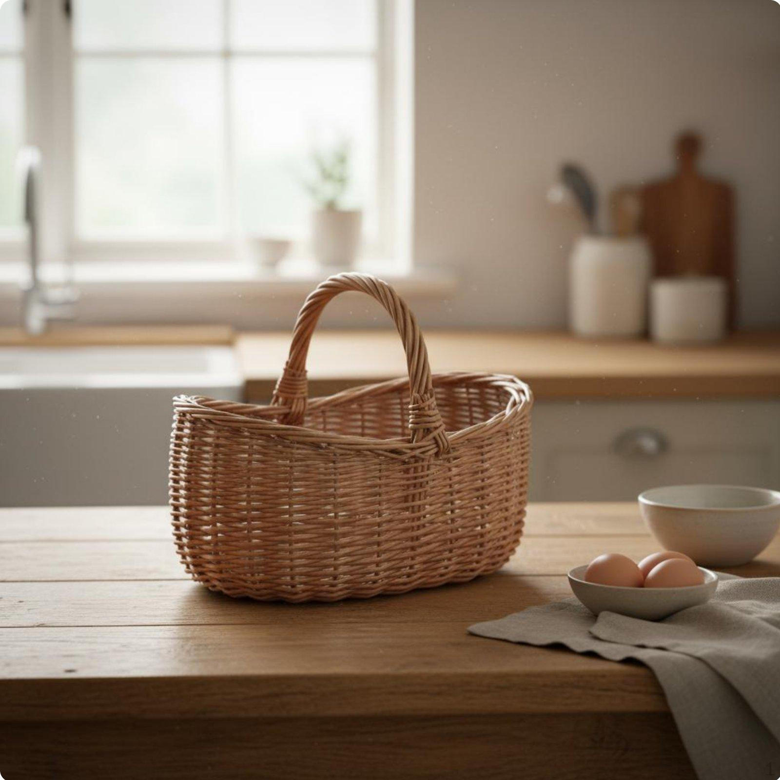 Rattan Picnic Basket HandWoven Handmade Wicker Pastoral Style for Wedding