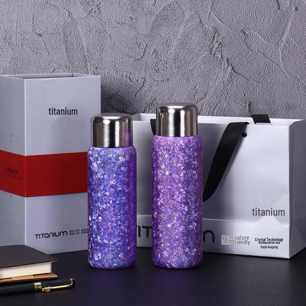 Luxury Pure Titanium Magnetic Seal Thermos Cup - Tea & Water Separator