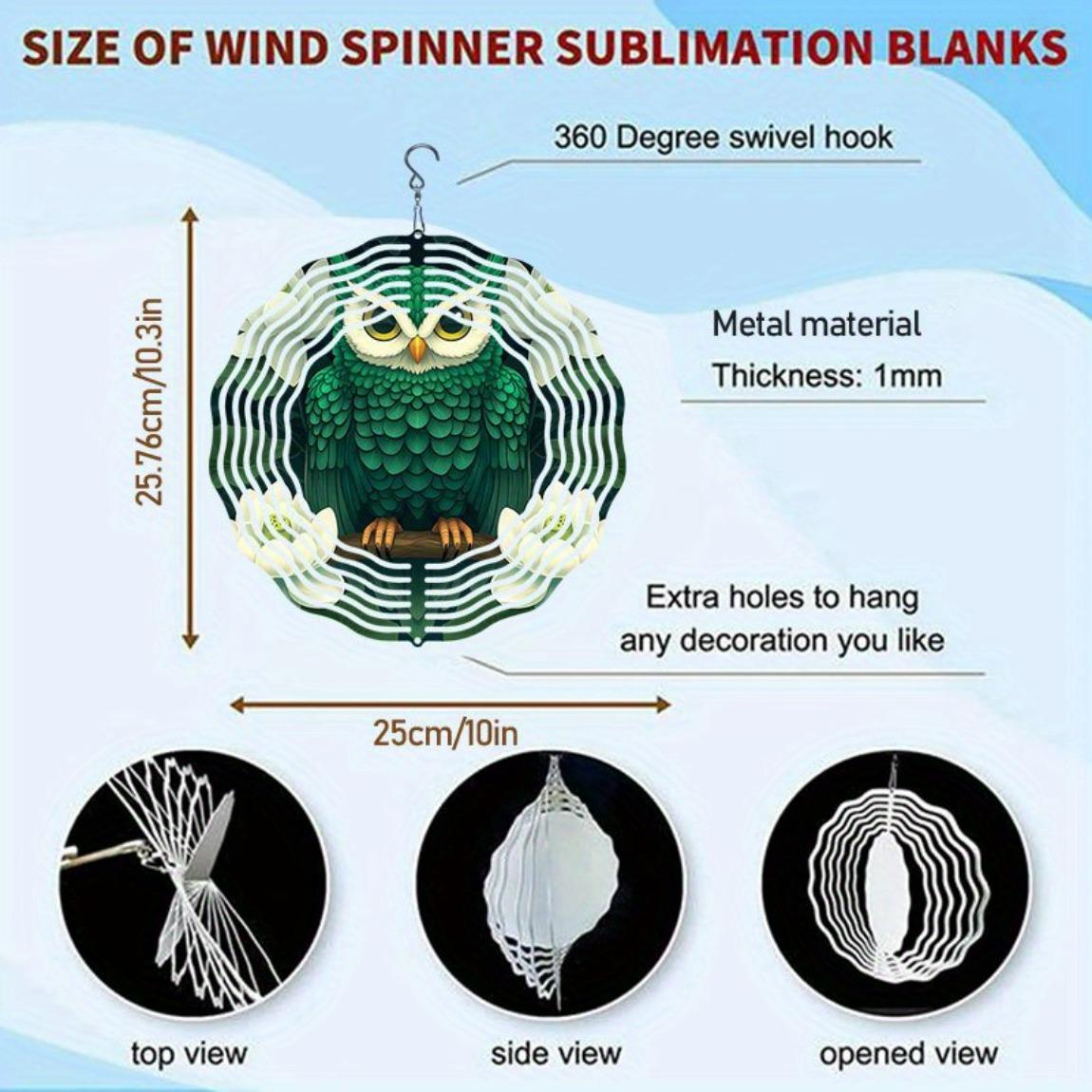 

3D White Lotus Owl Wind Spinner Kinetic Metal Garden Decor Outdoor Home Dancing Wind Chime Unique Gift Idea