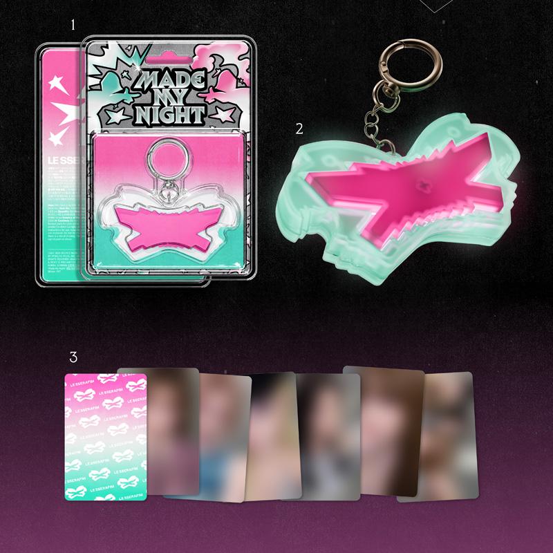 [VOORBESTELLING] LE SSERAFIM – 2e Single Album Made My Night Glow Clicker Sleutelhanger (Roze ver.)