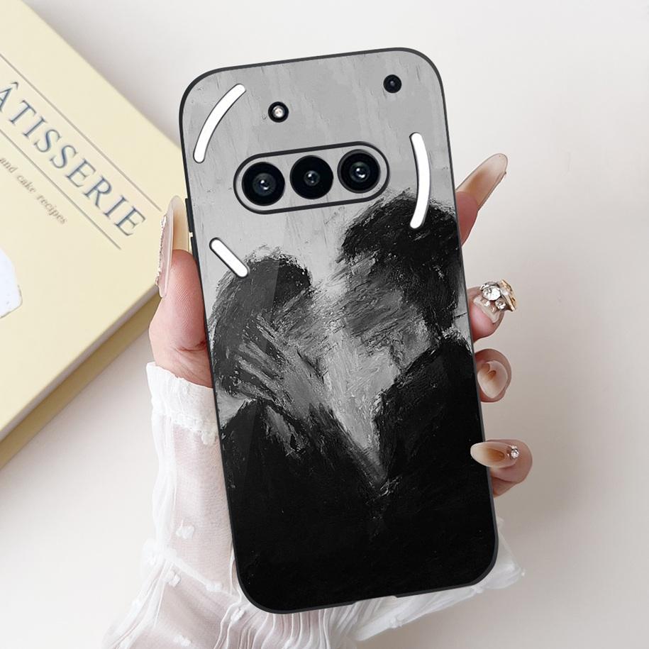 For Nothing Phone 3A Case A059 Cover Fashion Flower Soft Silicone Black Shockproof Cover On Nothing Phone3A 3 A 3APro A059P Capa