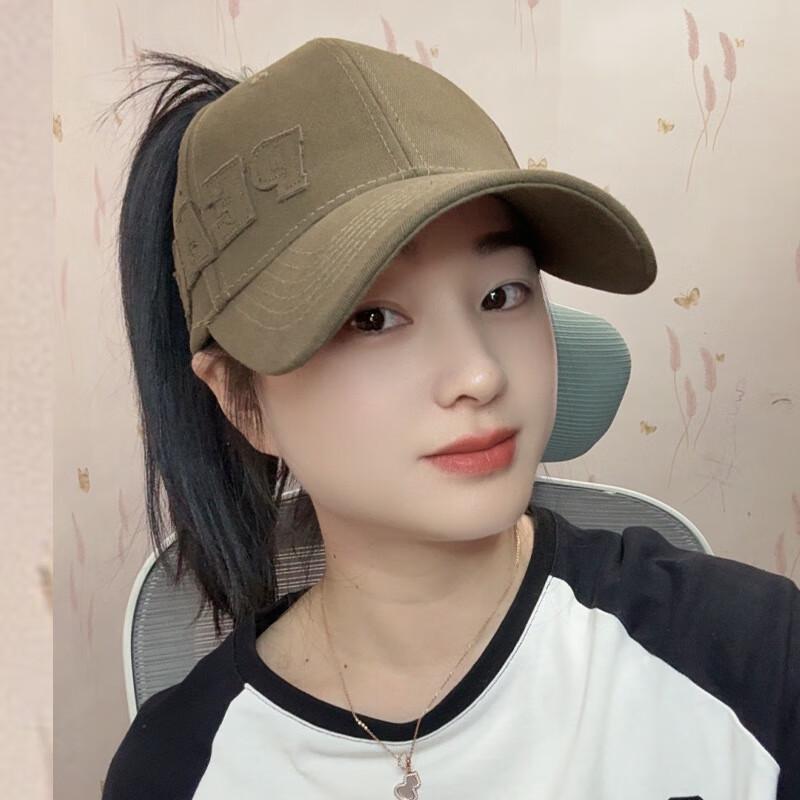 Women's Summer Sun Visor Baseball Cap with Ponytail Opening