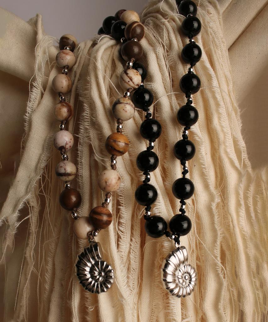 Rubati Black Onyx Ammonite Necklace