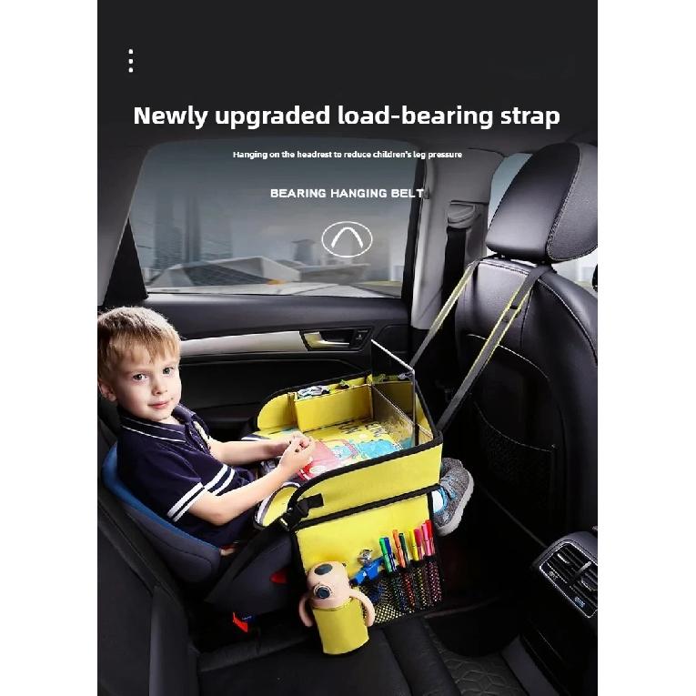 Kids Travel Tray for Toddler & Kids Car Seat, Lap Tray for Airplane, Carseat Table Tray with Organizer for Road Trip Activities