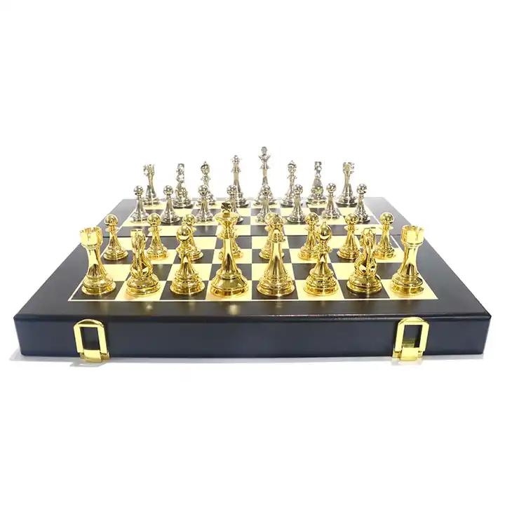 Luxury Metal Chess Set + Wooden Board