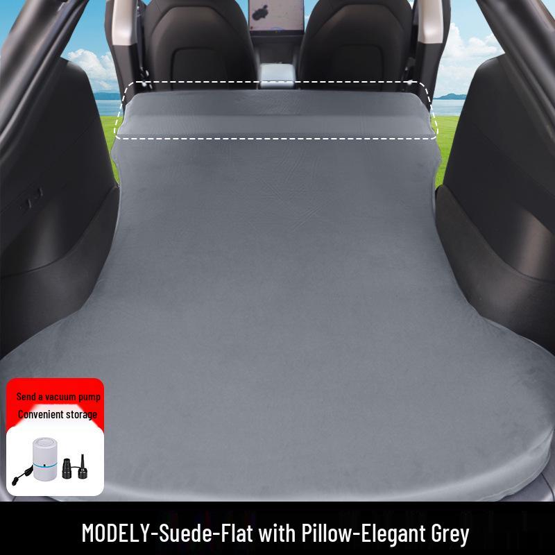 Uppblåsfri bilmadrass för Tesla Model Y/3: Resesäng för bakluckan för camping
