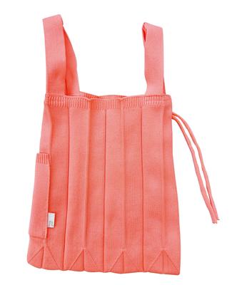 Knit Folding Pleated Mini Bag EU Lou Shopper Mini Souffle [Routet] (Orange)