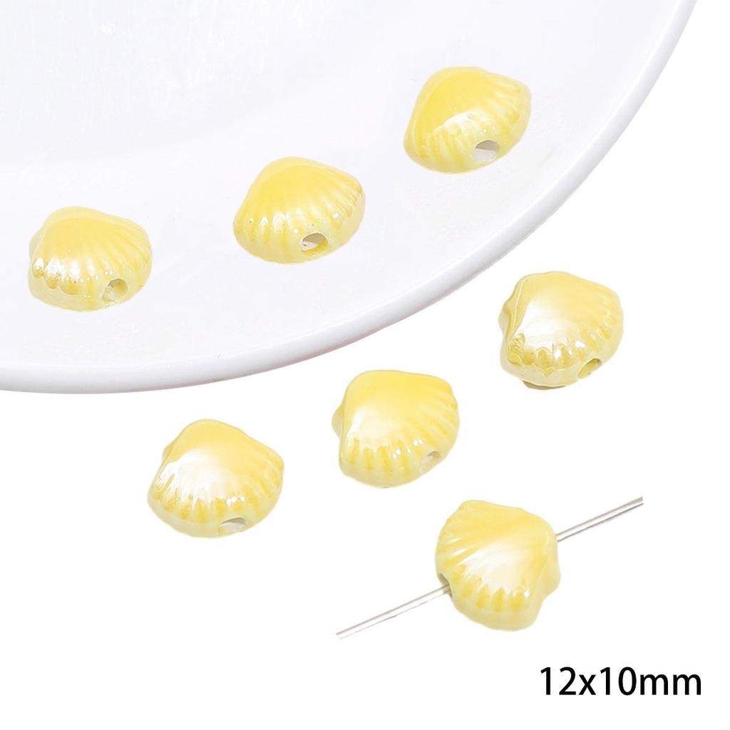 Yellow Hand-Painted Ceramic Cartoon Beads for DIY Bracelets, Necklaces, and Phone Chains